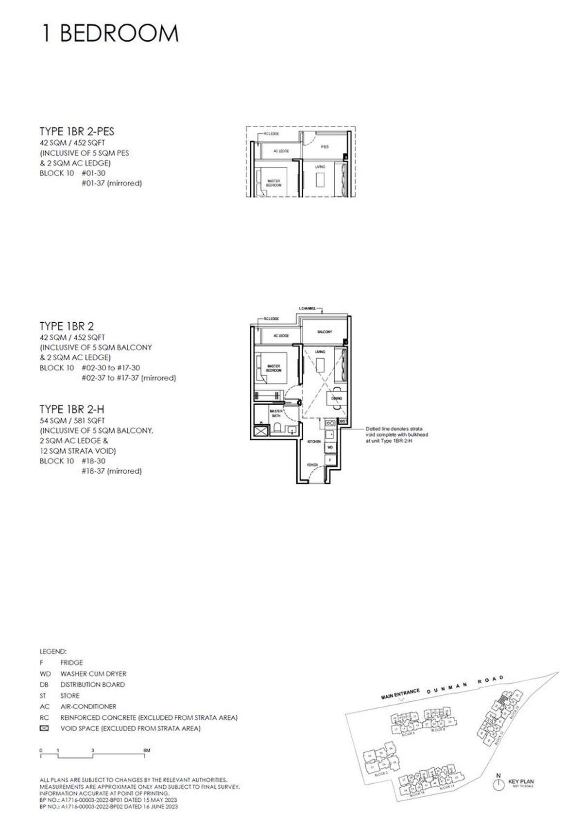 Grand Dunman 名门世家 1BR 2-H floor plan