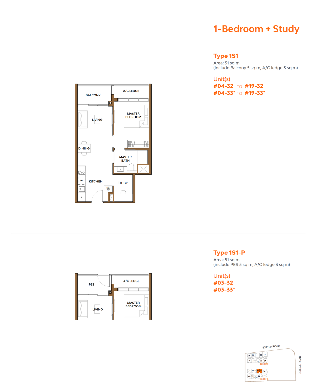 The Collective At One Sophia 1S1 floor plan