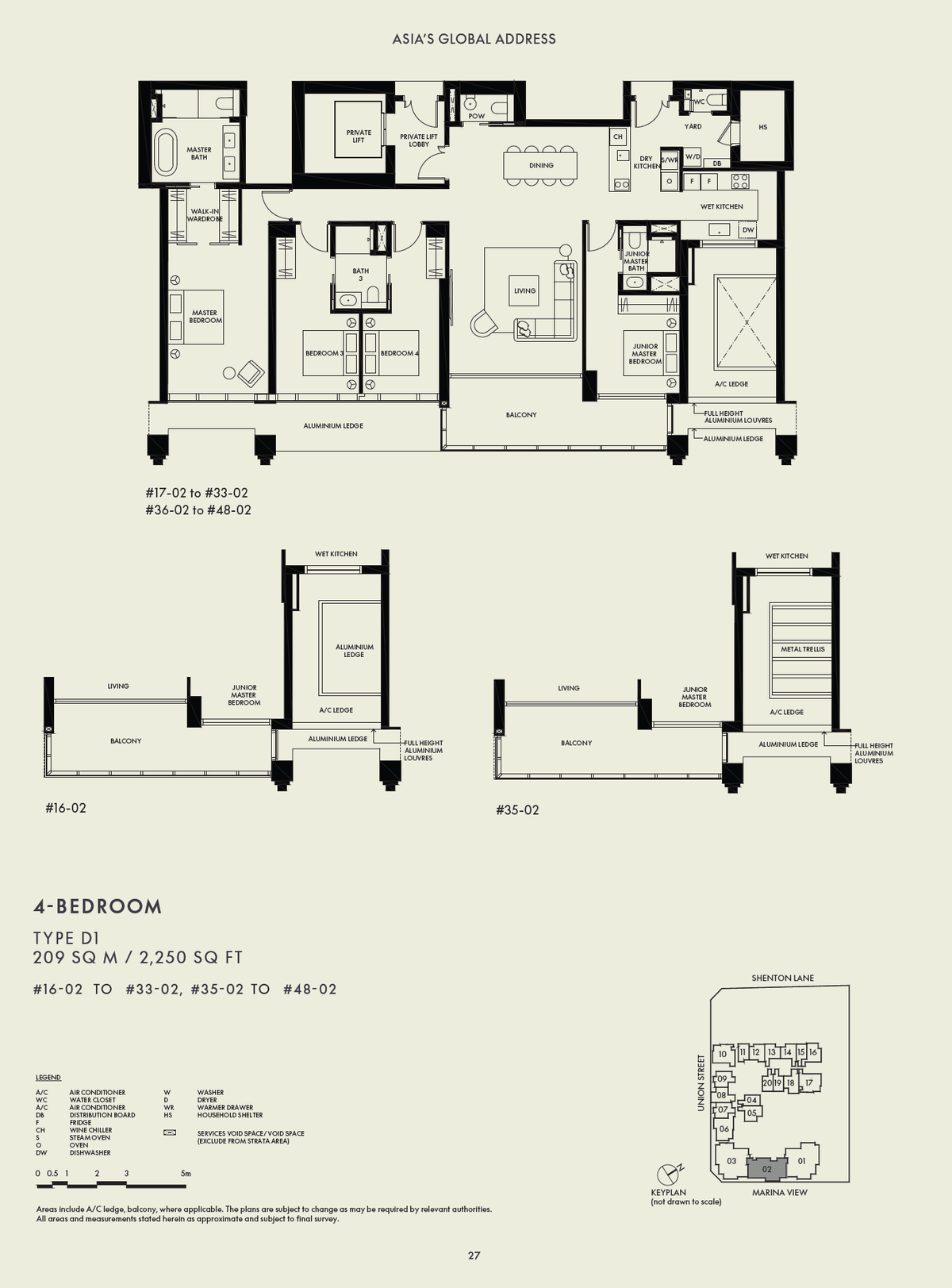W Residences Marina View - Singapore 滨海景苑 D1 floor plan