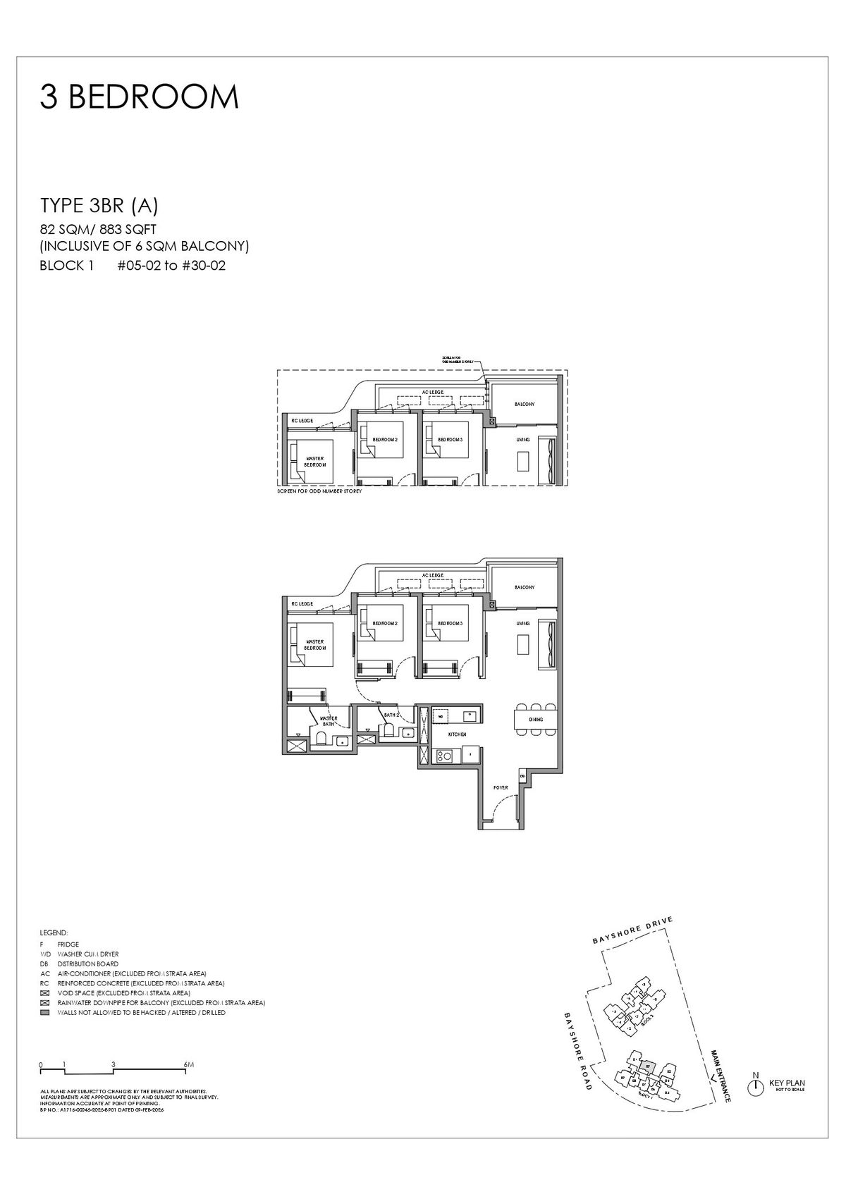Vela Bay 3BR (A) floor plan