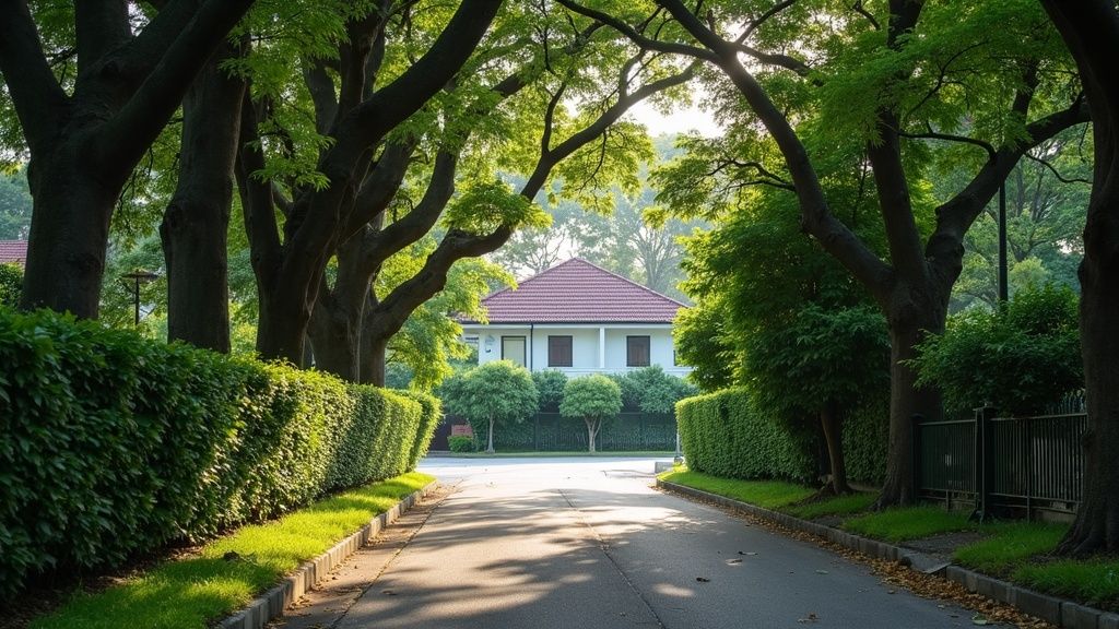 Leafy low-density residential street of the kind the 39 GCB areas protect