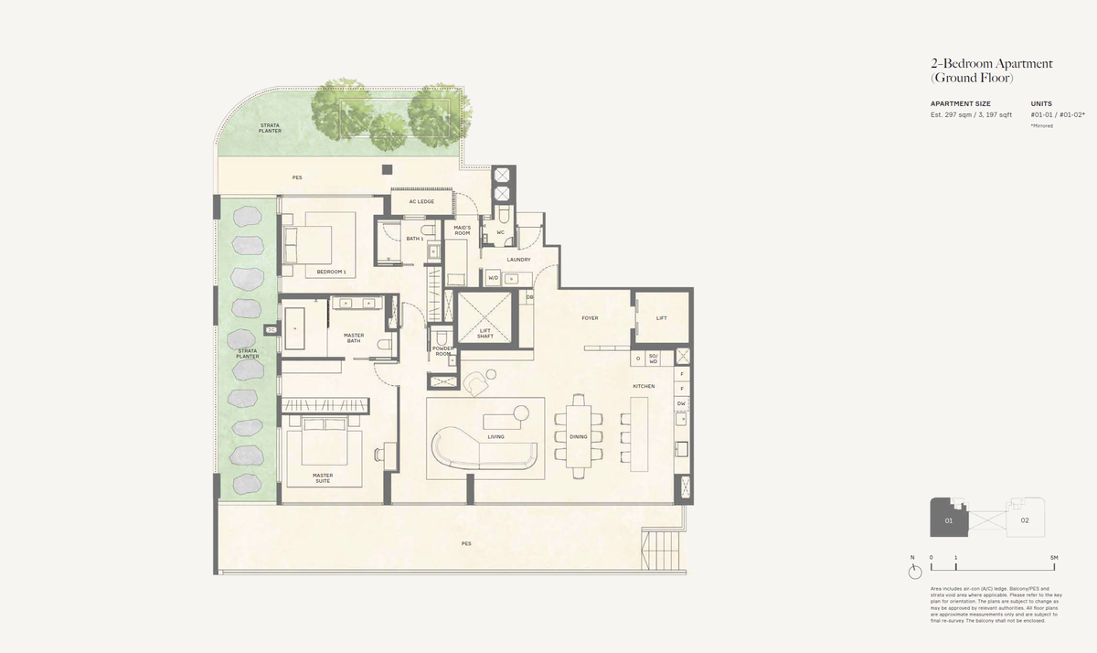 21 Anderson 2BR floor plan