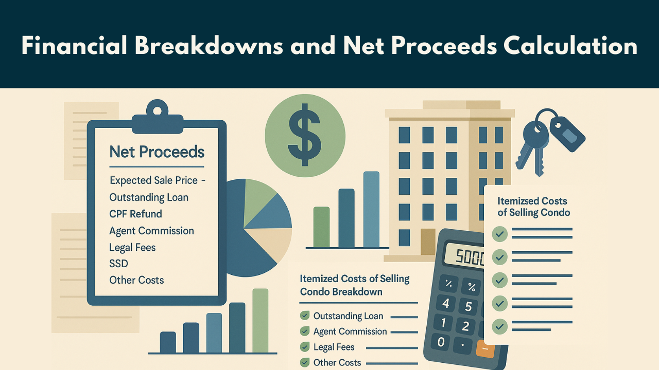 Financial breakdown and net proceeds calculation
