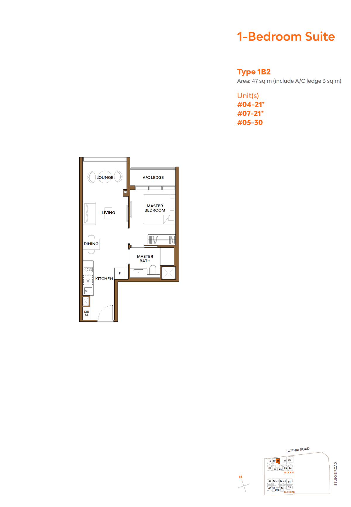 The Collective At One Sophia 1B2 floor plan