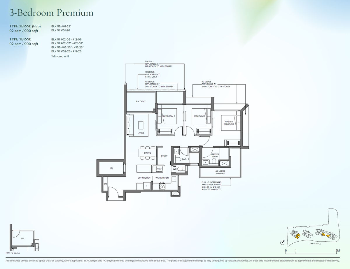 Canberra Crescent Residences 3BR-Sb floor plan