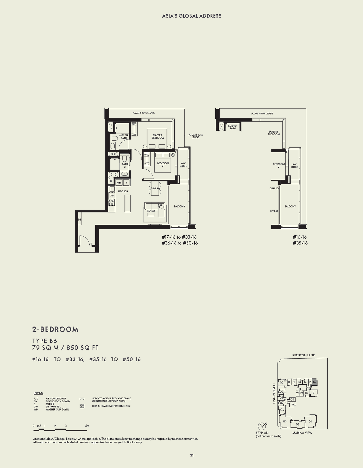 W Residences Marina View - Singapore 滨海景苑 B6 floor plan