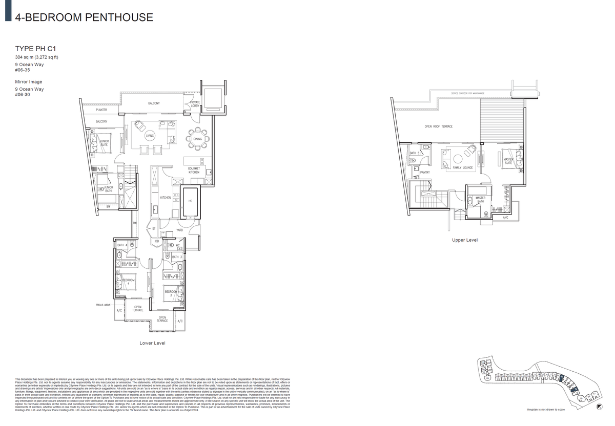 The Residences At W Singapore Sentosa Cove PH C1 floor plan