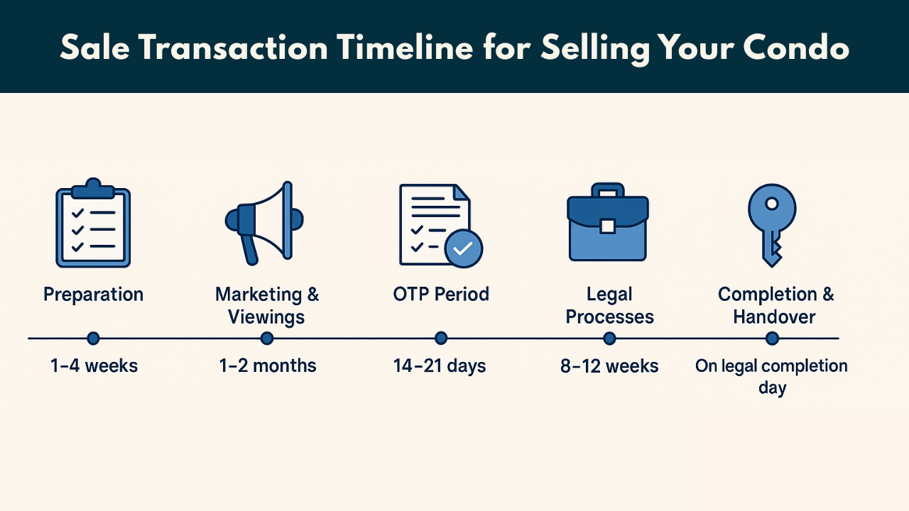 Sale transaction timeline for selling a condo