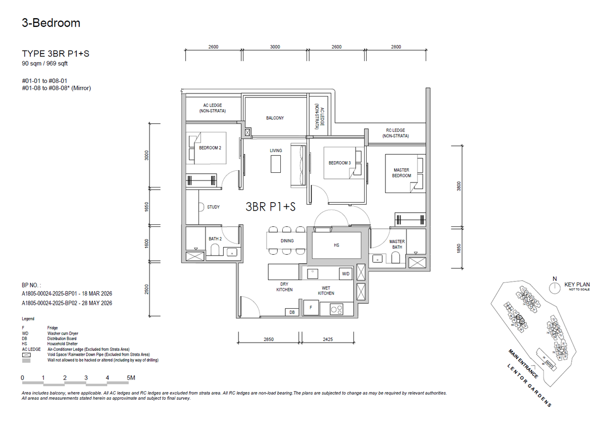 Lentor Gardens Residences 3BR P1+S floor plan