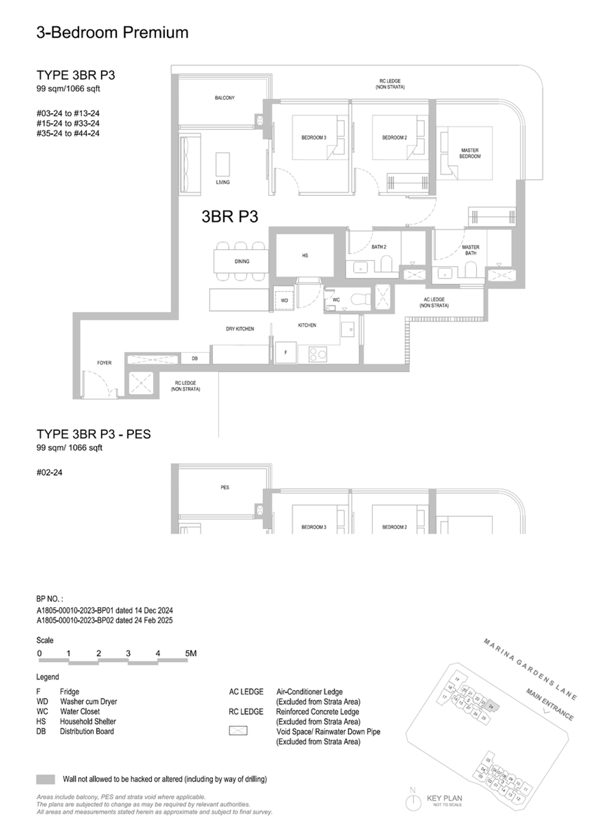 One Marina Gardens 3BR P3 floor plan