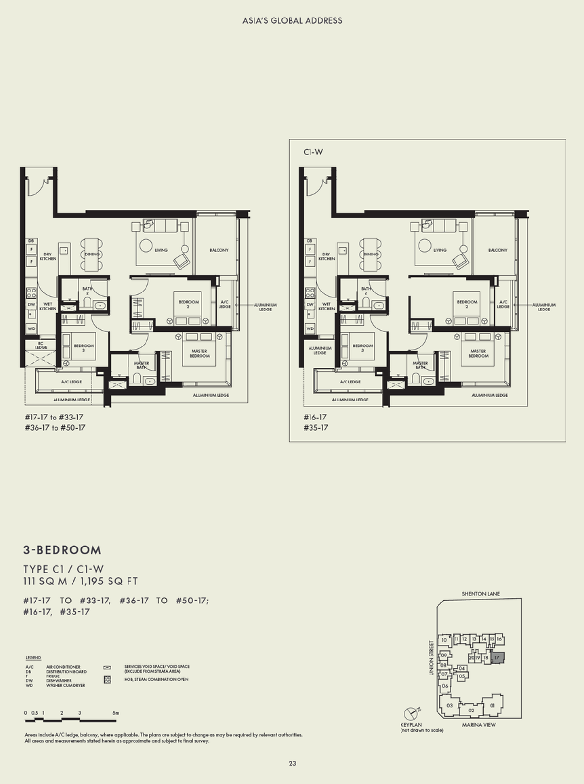 W Residences Marina View - Singapore 滨海景苑 C1 floor plan