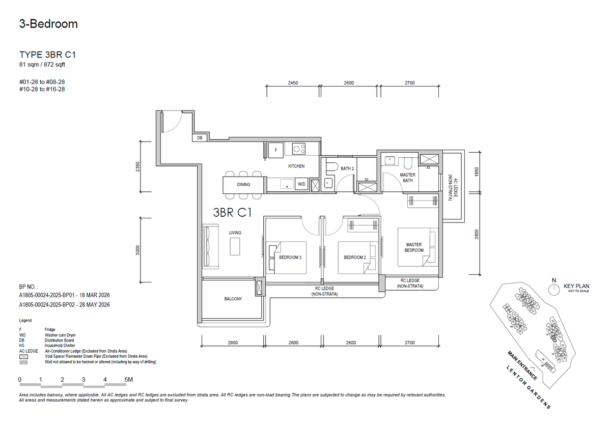 Lentor Gardens Residences 3BR C1 floor plan