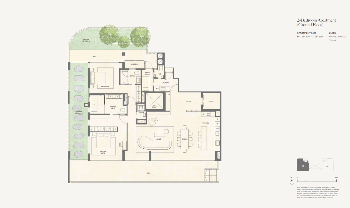 21 Anderson 2BR floor plan