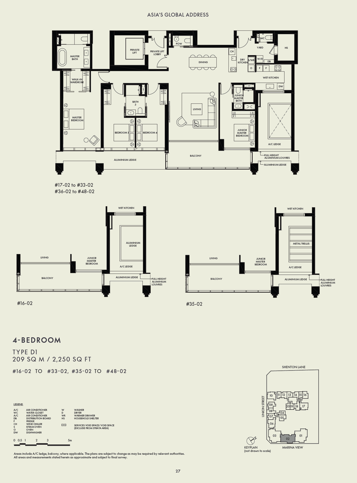 W Residences Marina View - Singapore 滨海景苑 D1 floor plan