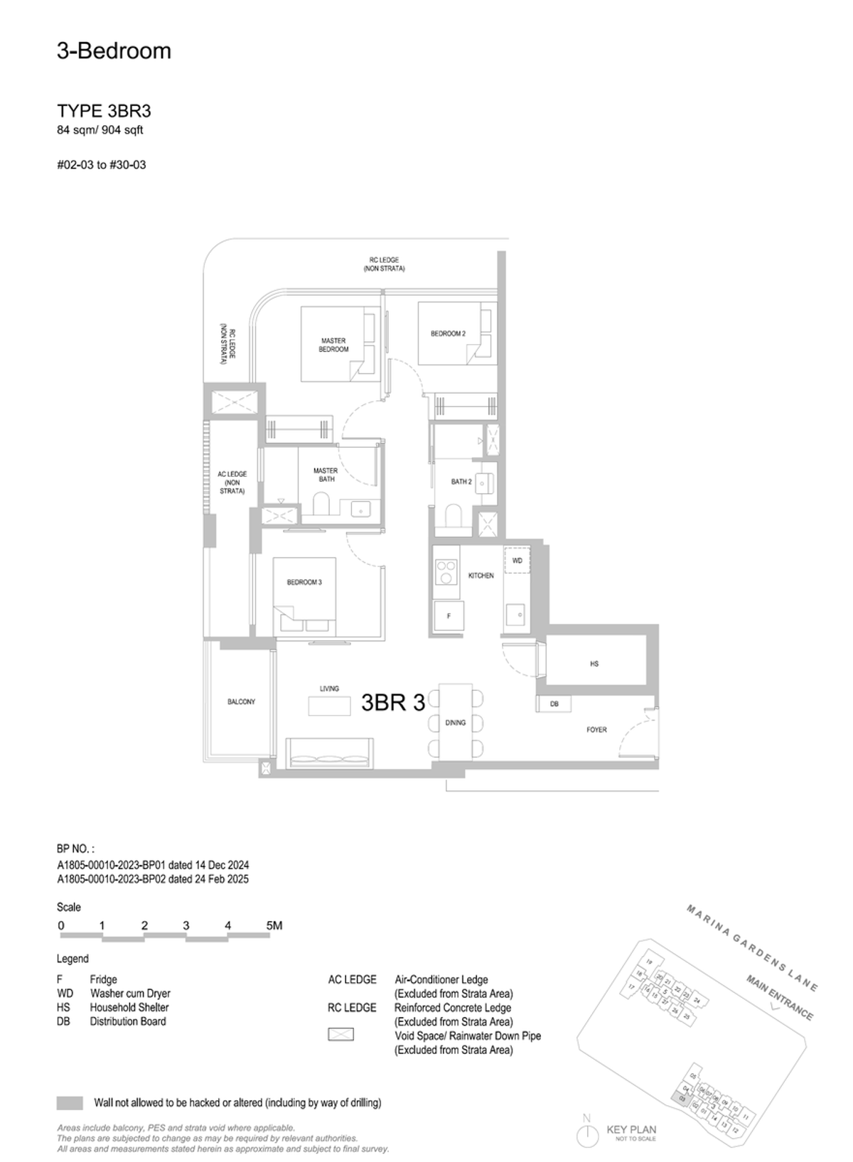 One Marina Gardens 3BR3 floor plan