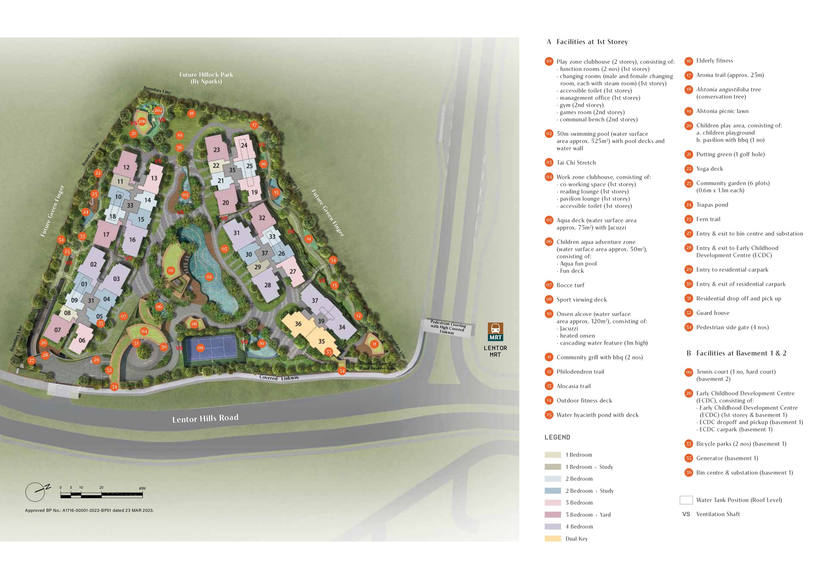 Lentor Hills Residences Facilities Map
