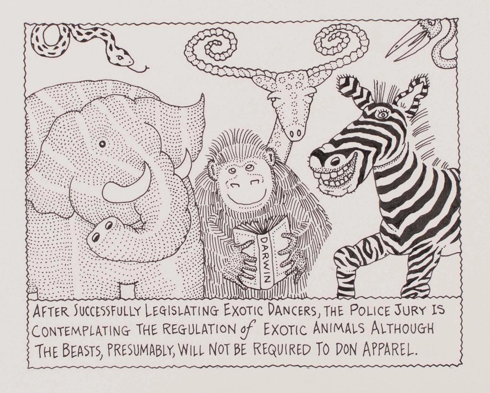 After Succesfull Legislating Exotic Dancers, The Police Jury Is Contemplating The Regulation of Exotic Animals