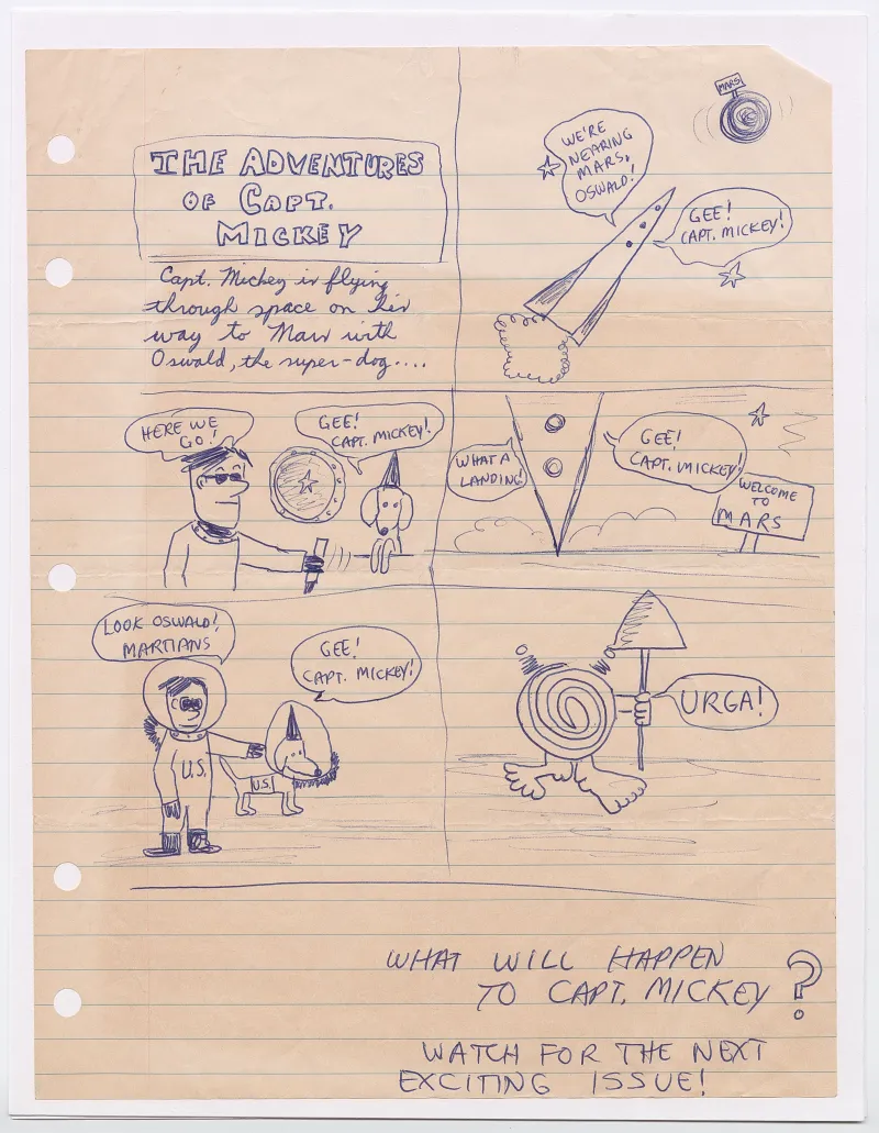 CAPT. MICKEY AND OSWALD THE SUPER-DOG VISIT MARS