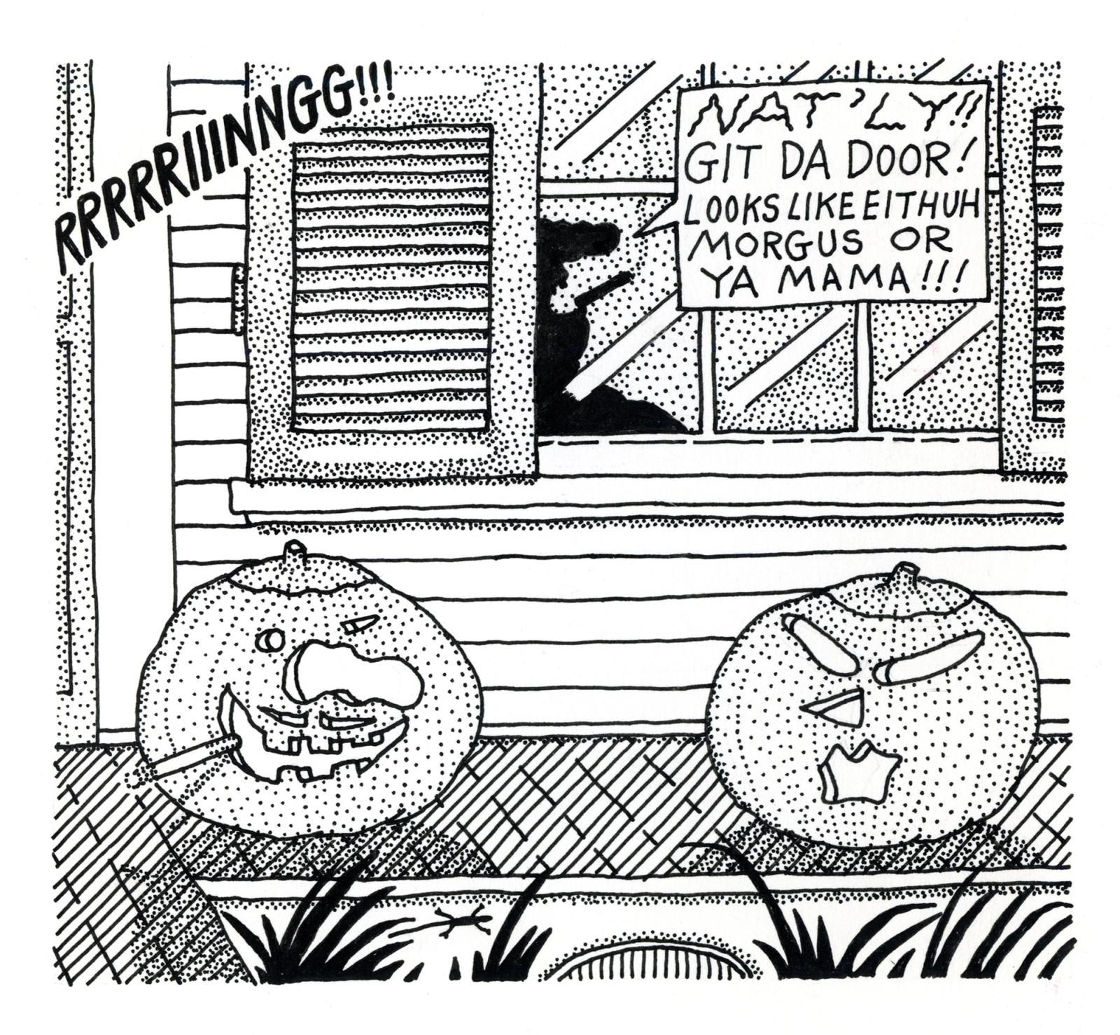 Vic and Nat, as Halloween Pumpkins