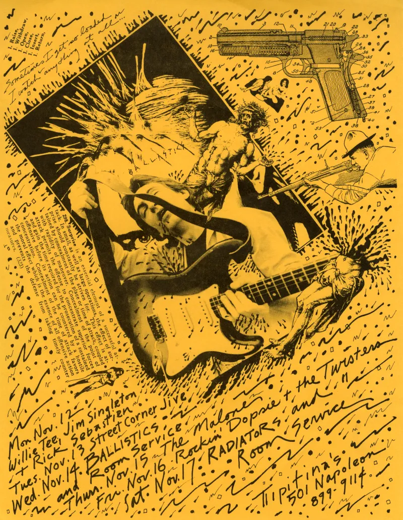 Willie Tee Jim Singleton + Rick Sebastien  Tues. Nov. 13 Street Corner Jive Wed. 14th Ballistics and Room Service Nov. 14