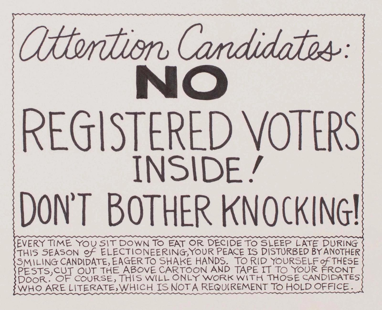 Attention Cadidates: NO Registered Voters Inside!