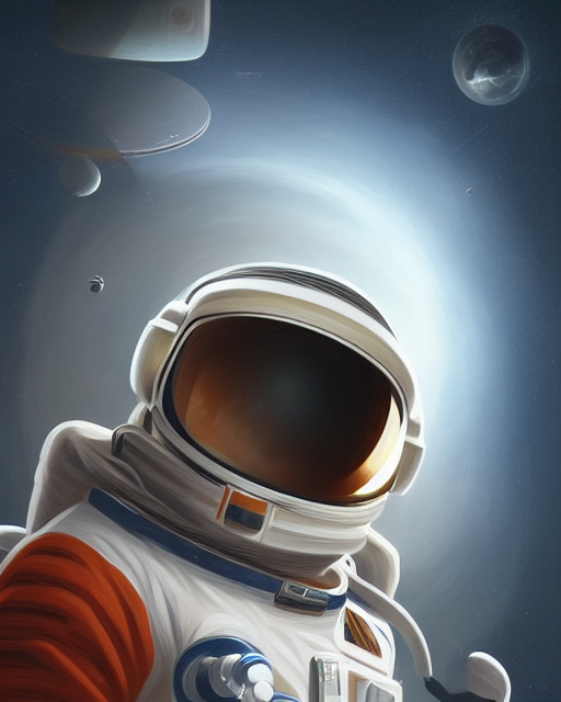 Astronaut in space, generated by Stable Diffusion