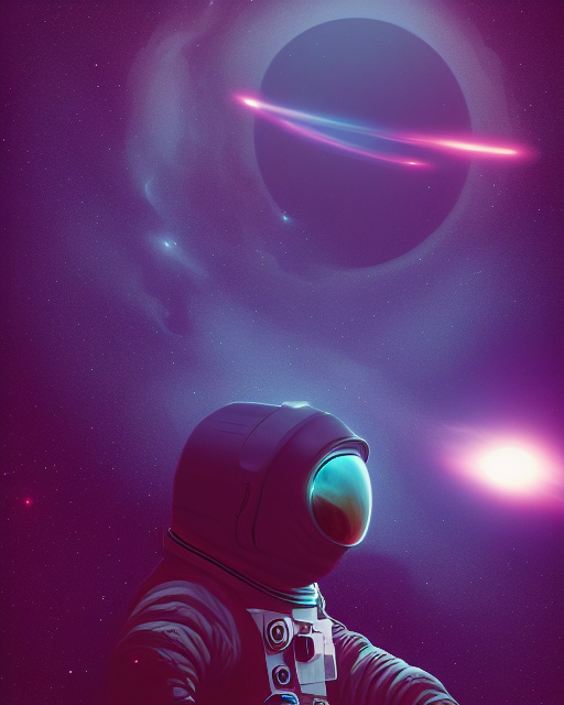 astronaut in space, sci-fi scene, nebula background, Stable Diffusion