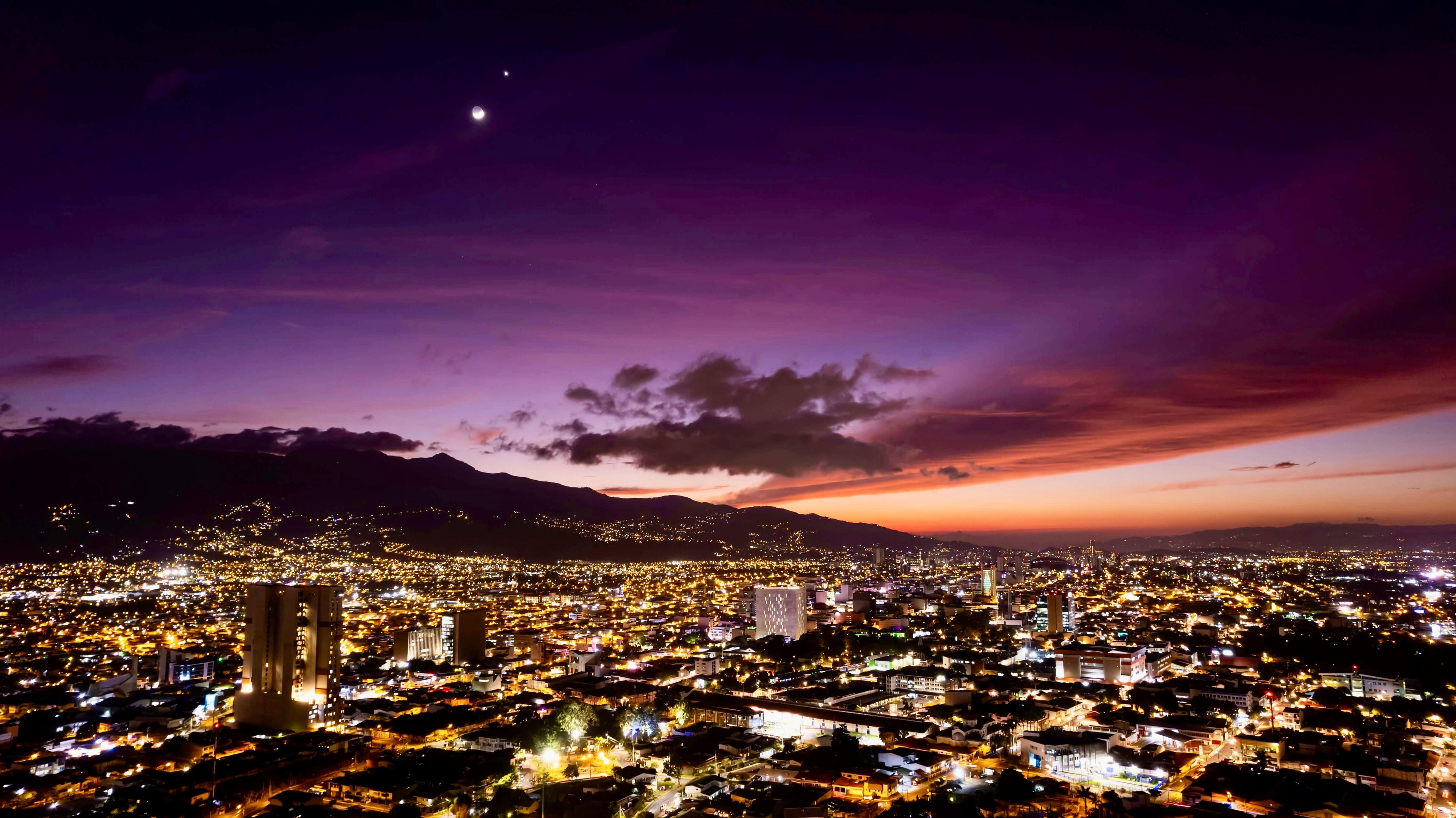 San Jose Costa Rica skyline at night