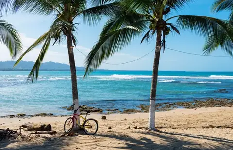 Beachside bicycle ride in Puerto Viejo, Costa Rica