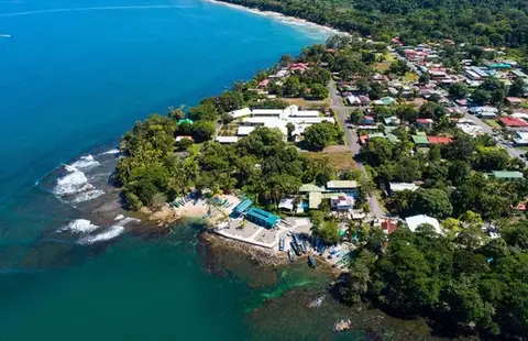 Aerial view of Cahuita Town, Costa Rica