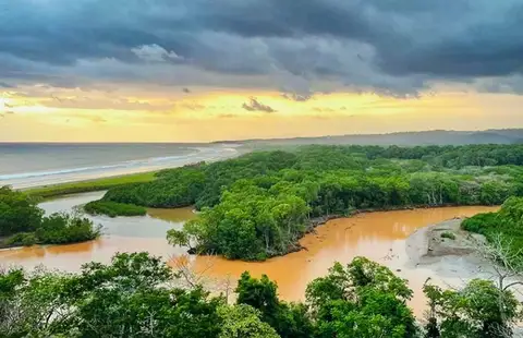 River mouth in Nosara, Costa Rica