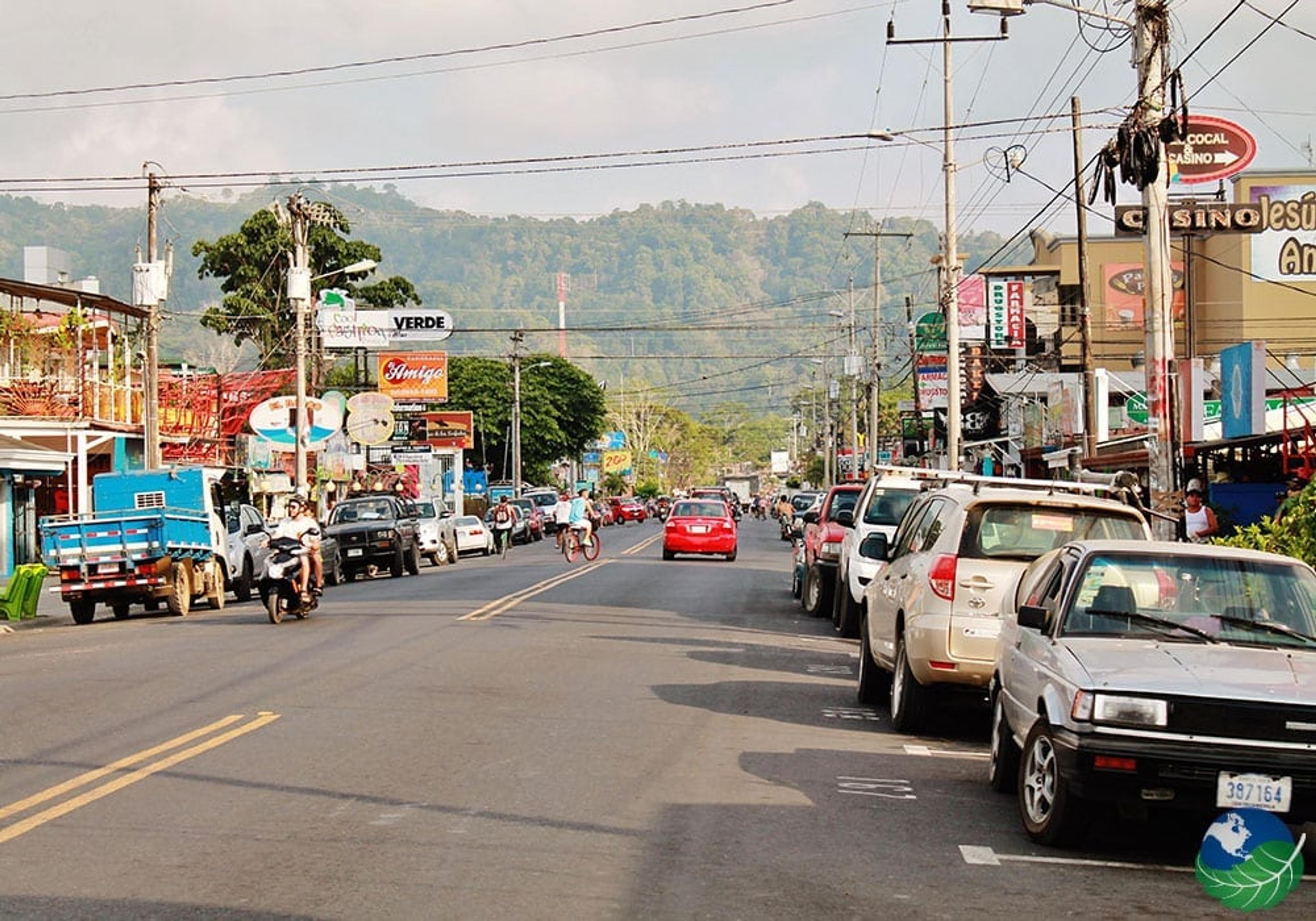 Downtown street in Jaco, Costa Rica