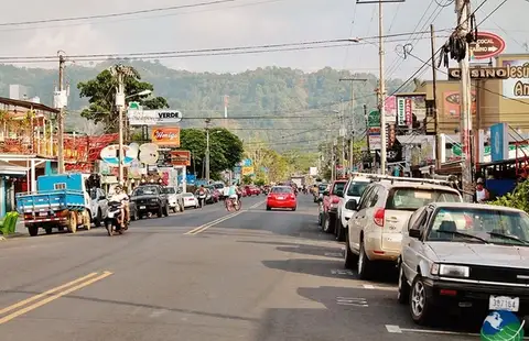 Downtown street in Jaco, Costa Rica
