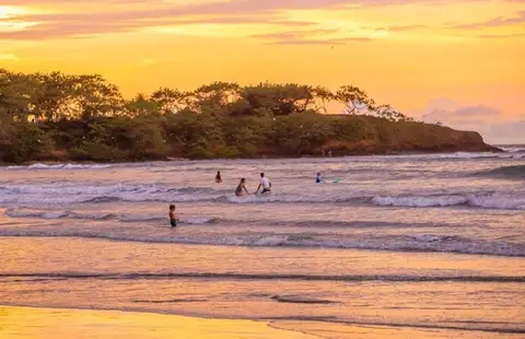 Sunset on the beach in Tamarindo, Costa Rica