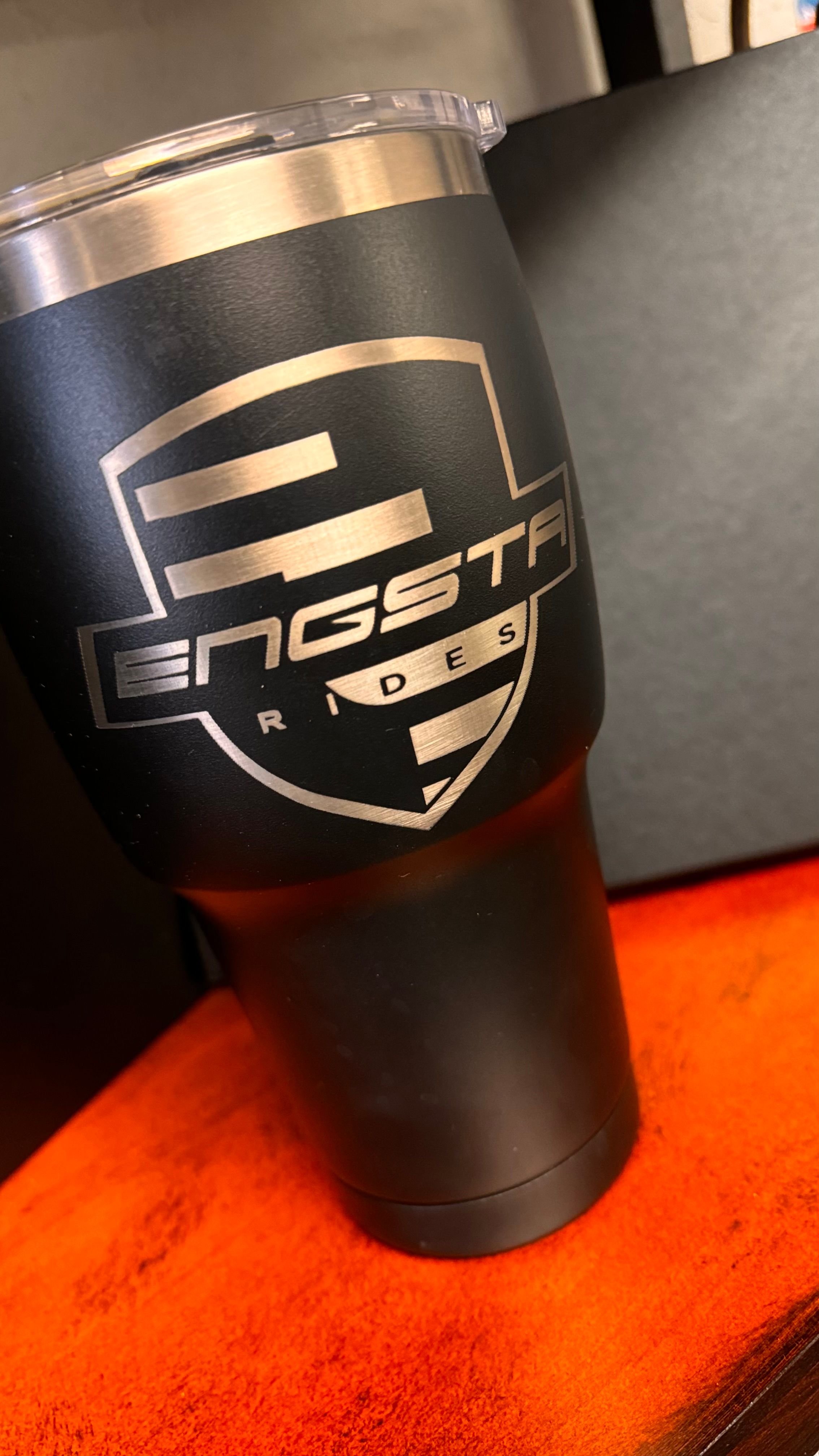 30oz Black Tumbler with Engsta Rides Logo