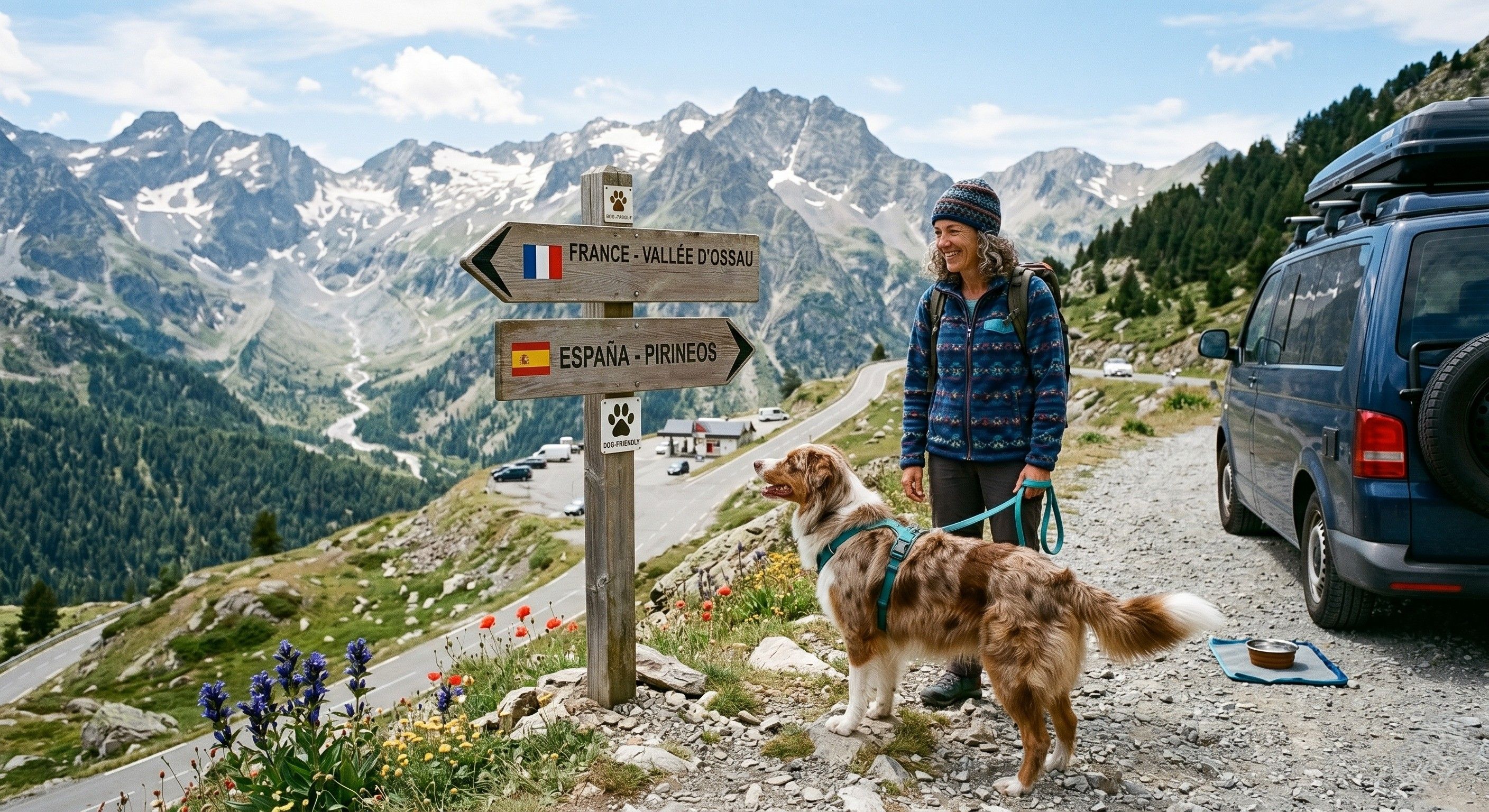 Chien à la frontière Franco-Espagnol
