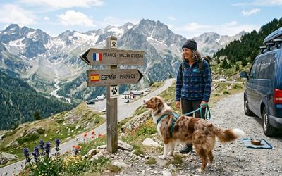 Chien à la frontière Franco-Espagnol