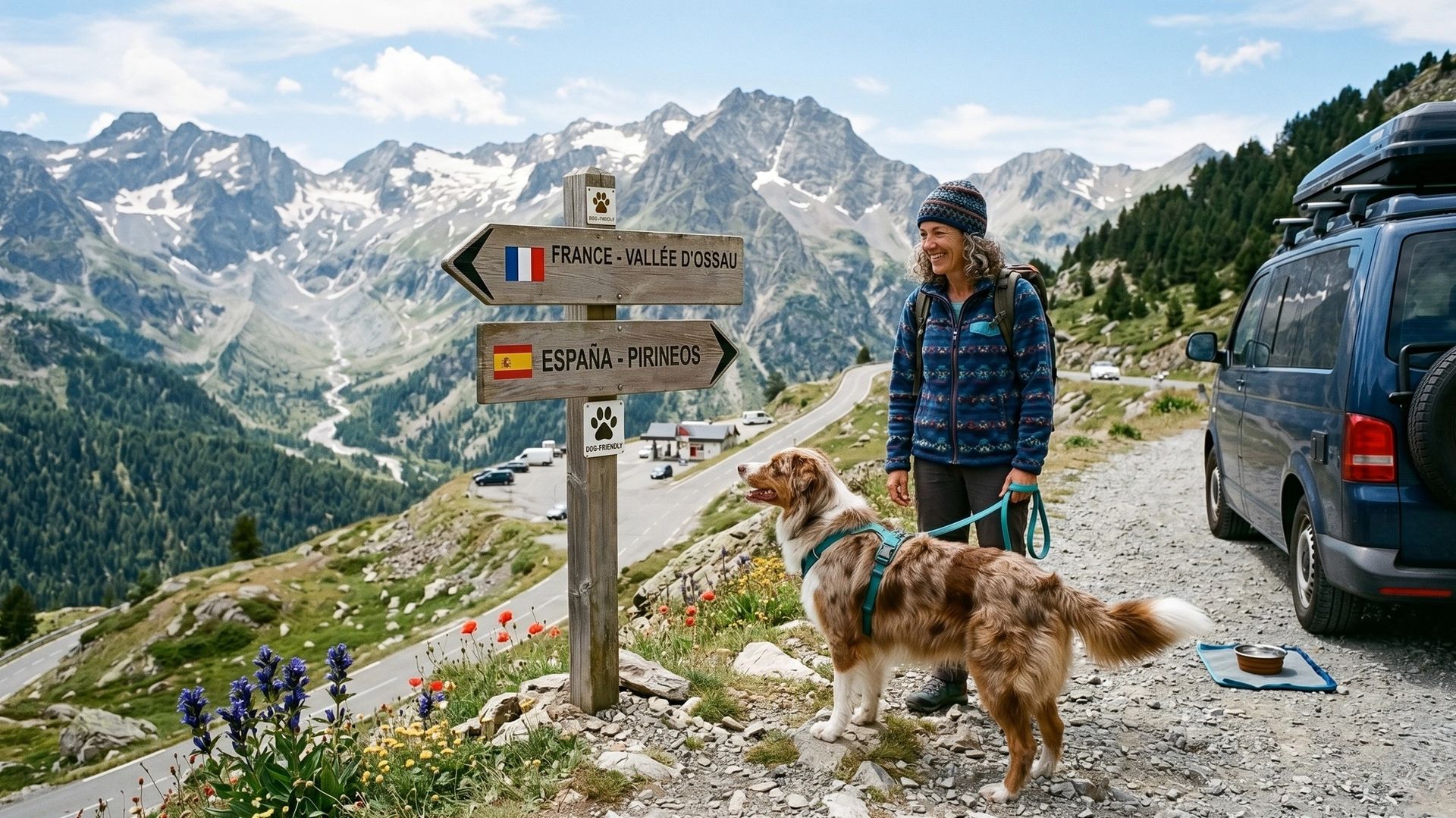Chien à la frontière Franco-Espagnol