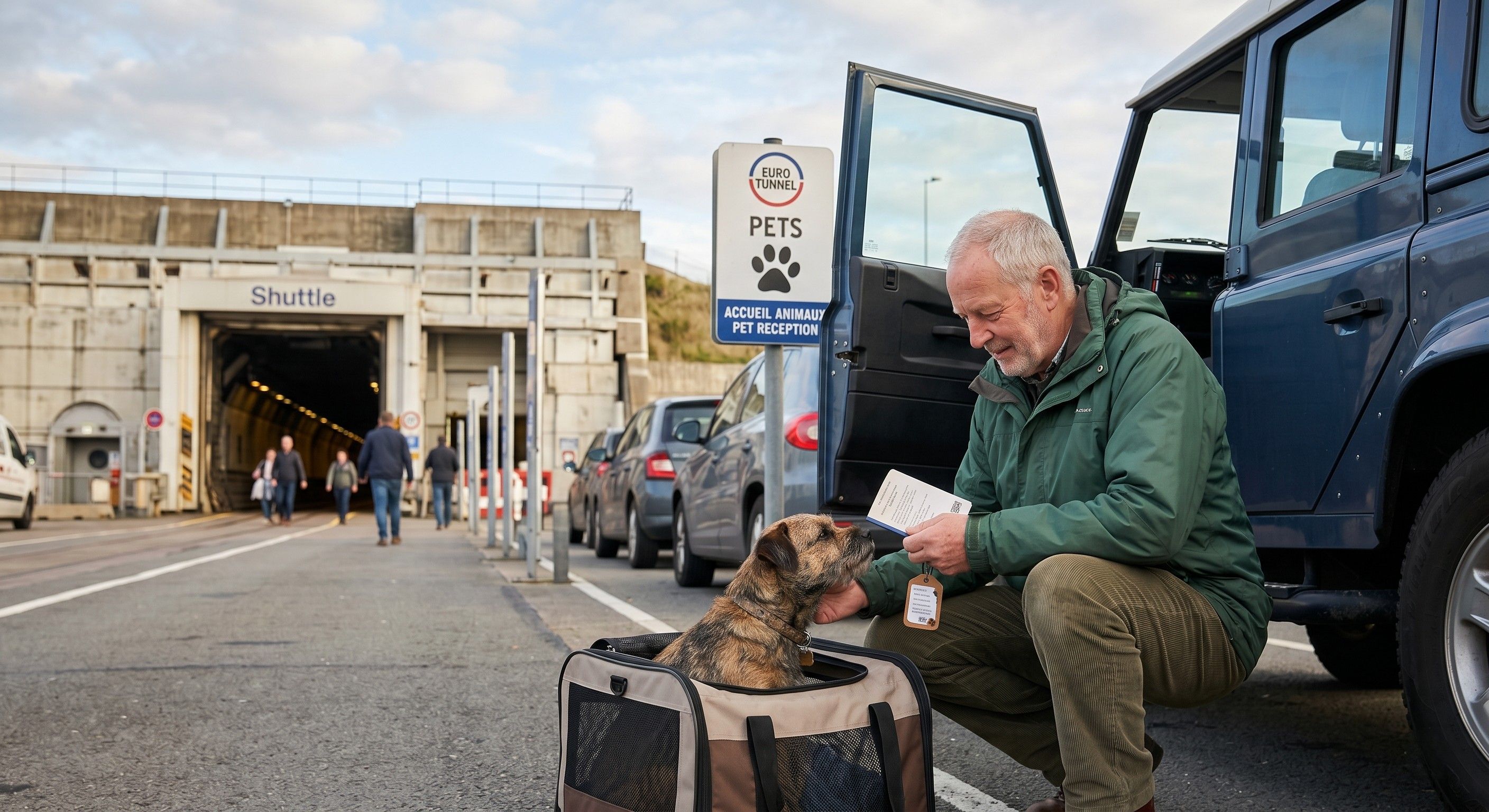 Chien à côté d'une voiture