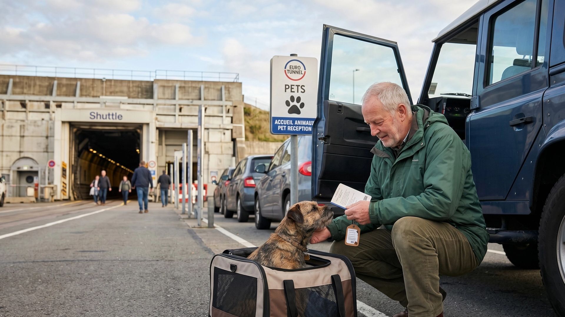 Chien à côté d'une voiture