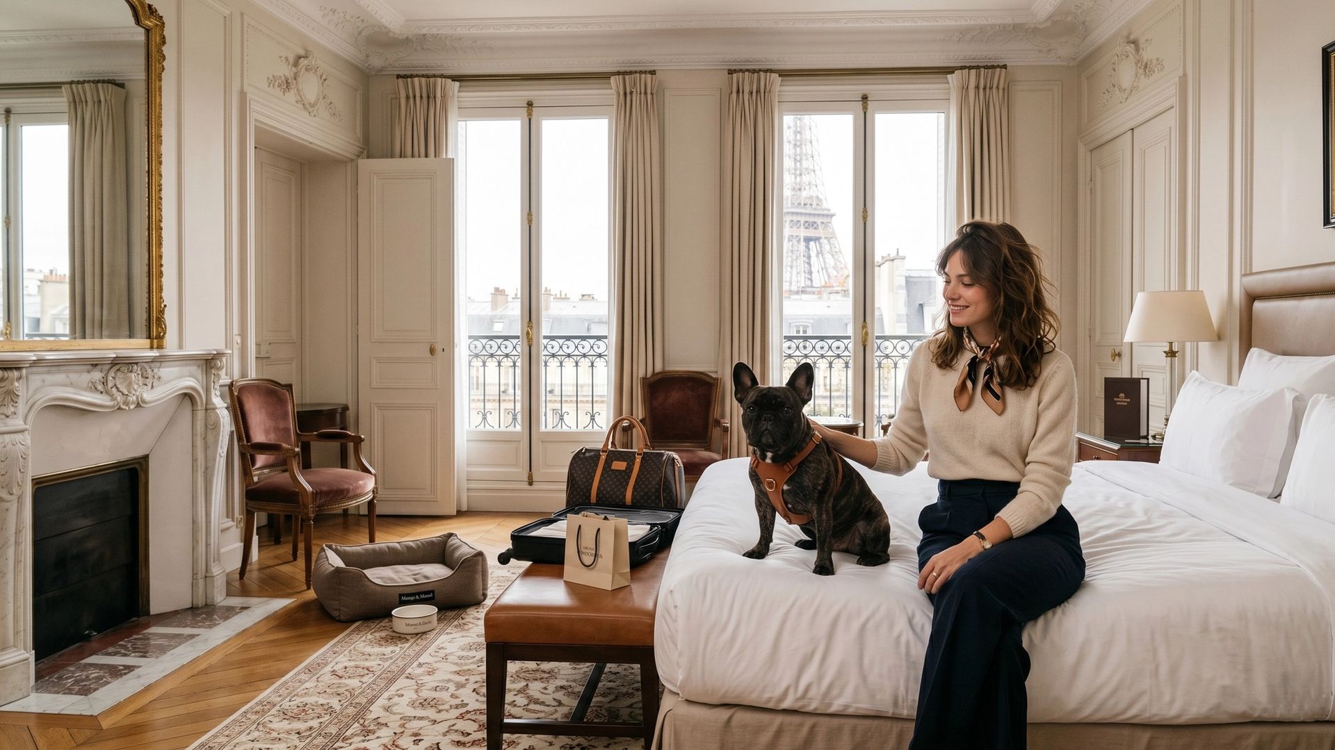 Chien dans un hôtel à Paris