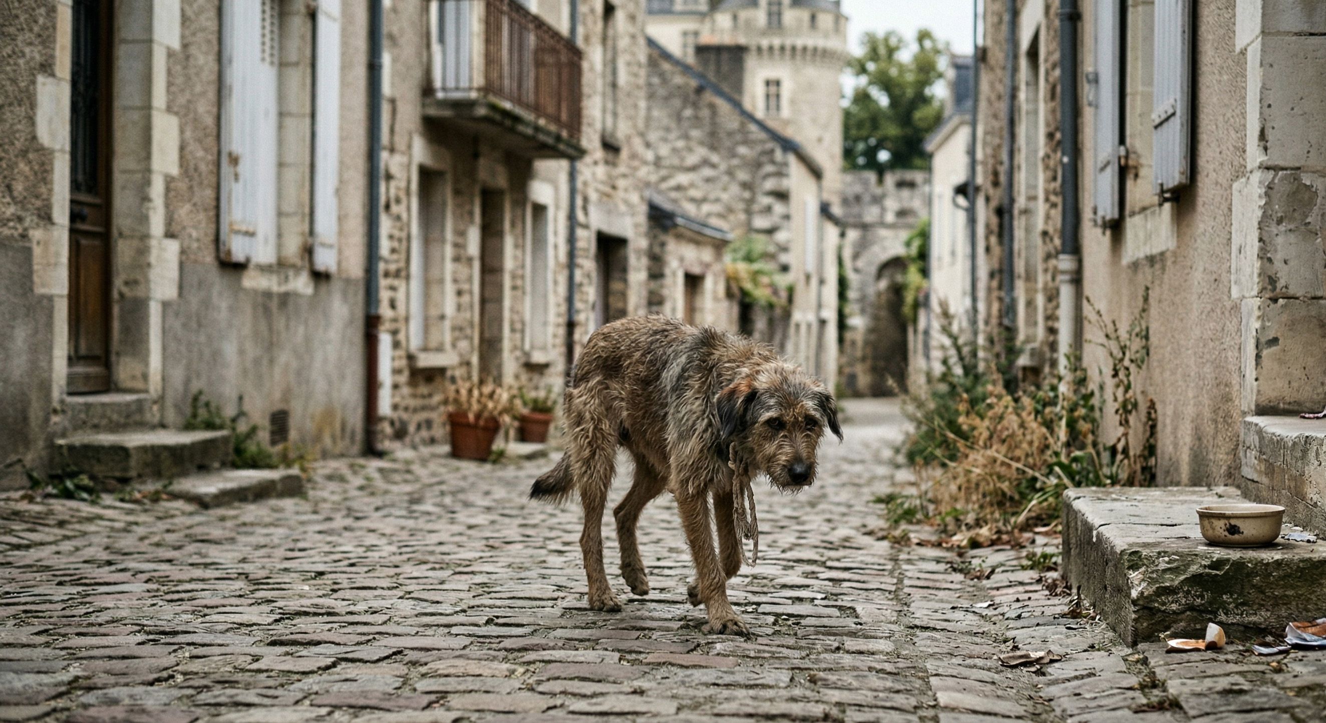 Chien errant en ville