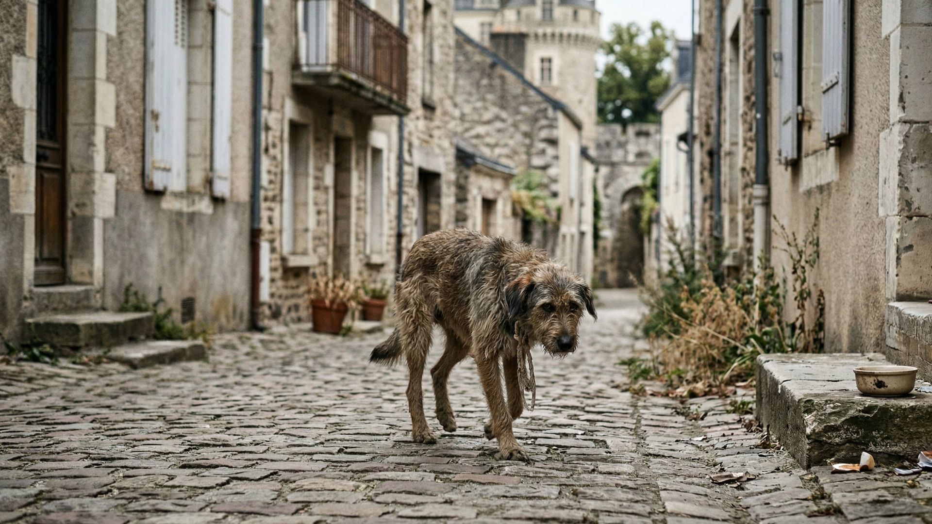Chien errant en ville