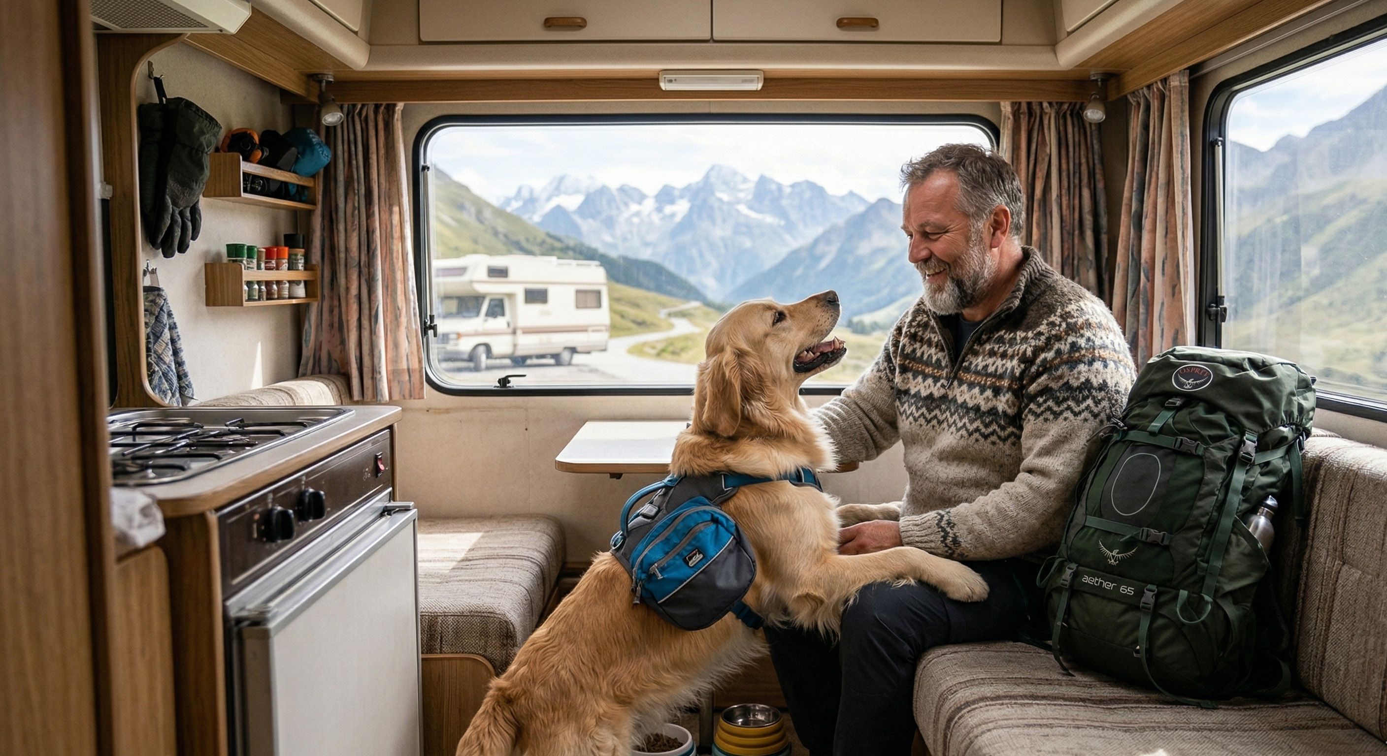 Chien dans un camping-car