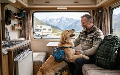 Chien dans un camping-car