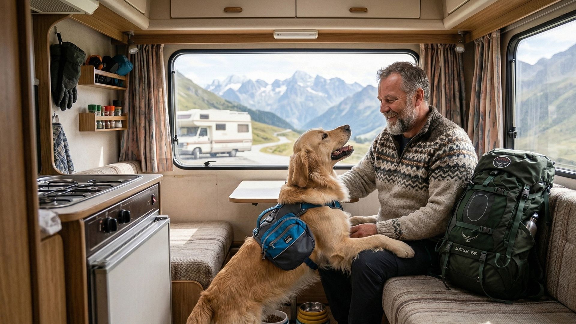 Chien dans un camping-car