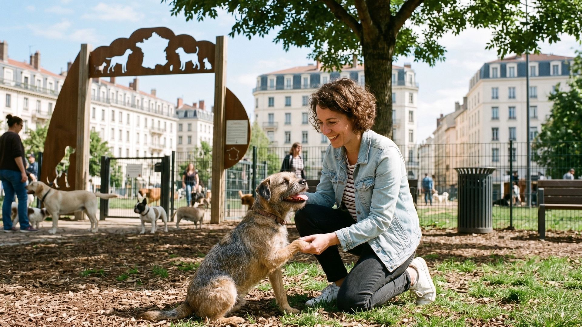 Chien dans un parc