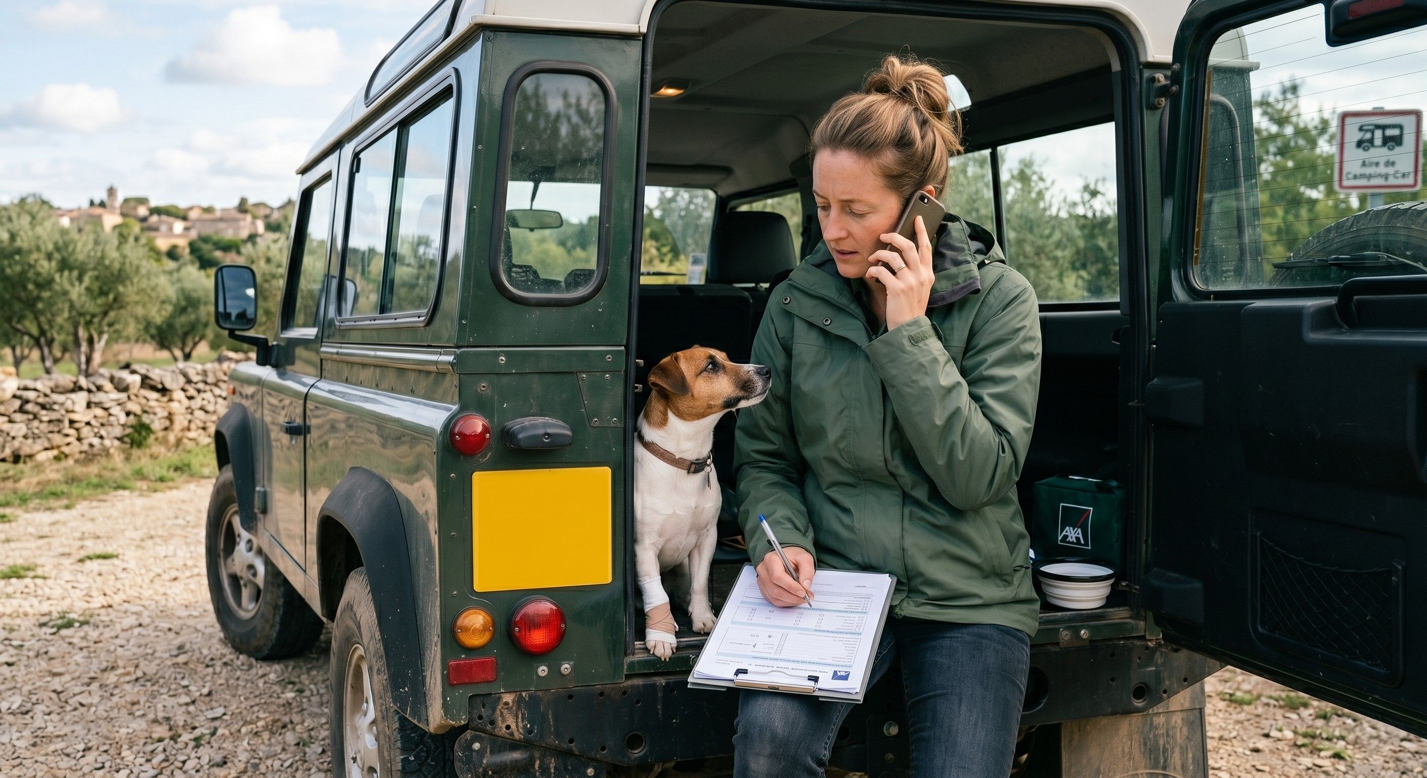 Chien dans le coffre d'un 4x4