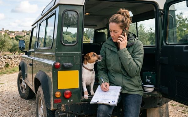 Chien dans le coffre d'un 4x4