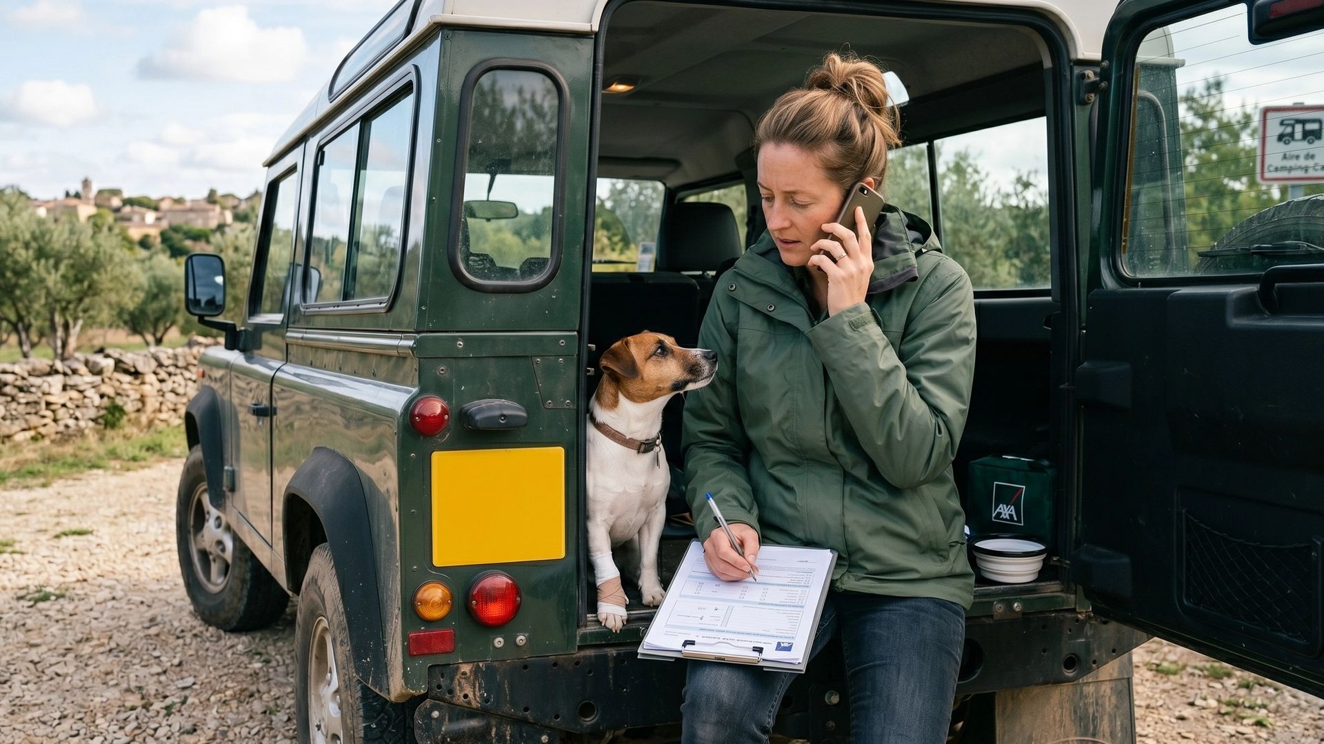 Chien dans le coffre d'un 4x4